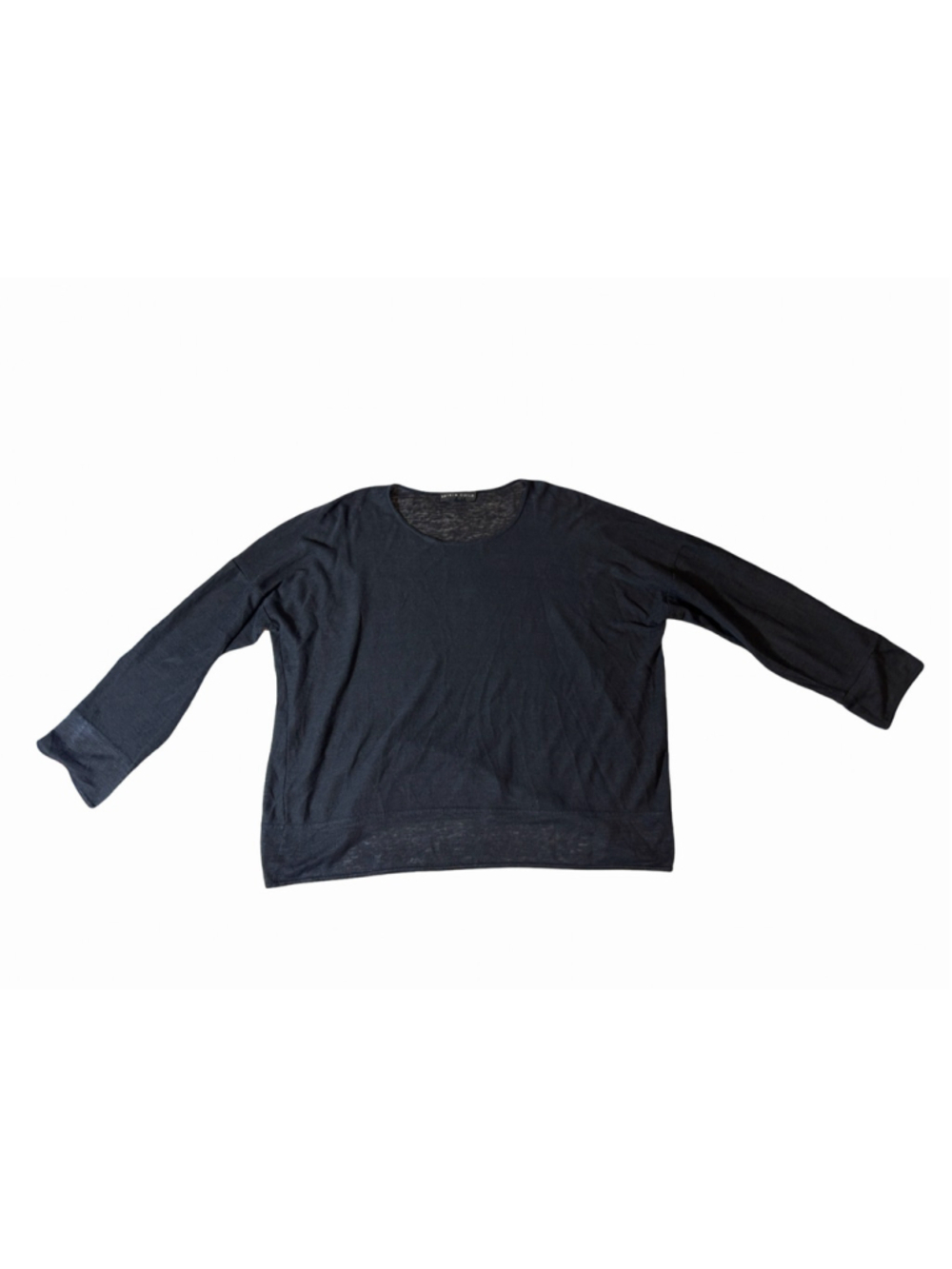 Shirin Guild Dark Blue Linen Blend Oversized Boxy Tunic Top Avant Garde
